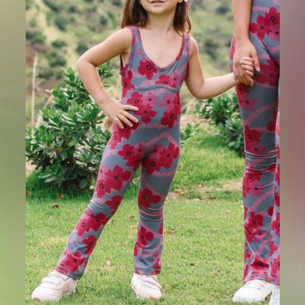 LexBreezy Girl’s Aura Long Jumpsuit Pua Kala Lei Steel ABT x LBH, SZ 6-7Y, BNWT